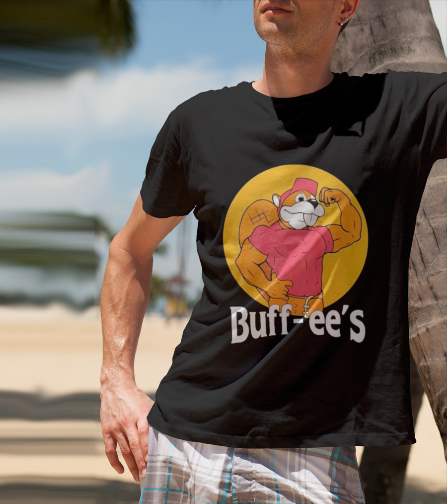Buff Ee's Muscular Beaver Cartoon T-Shirt