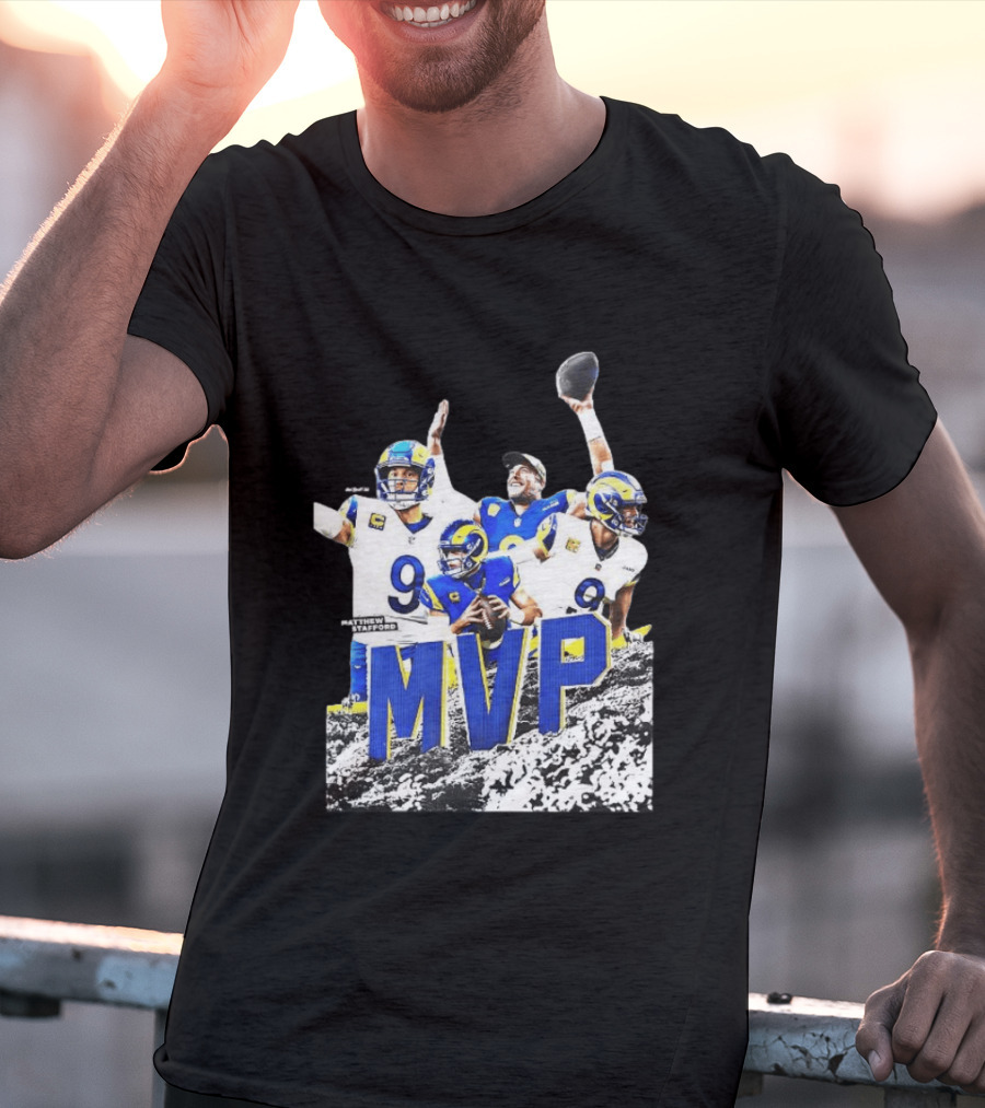 Matthew Stafford Los Angeles Rams MVP 2025 Number 9 Football T-Shirt