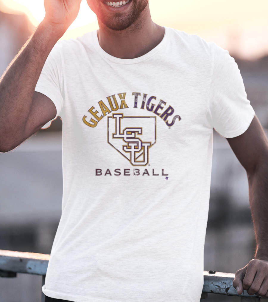 LSU Geaux Tigers Baseball Home Plate T-Shirt