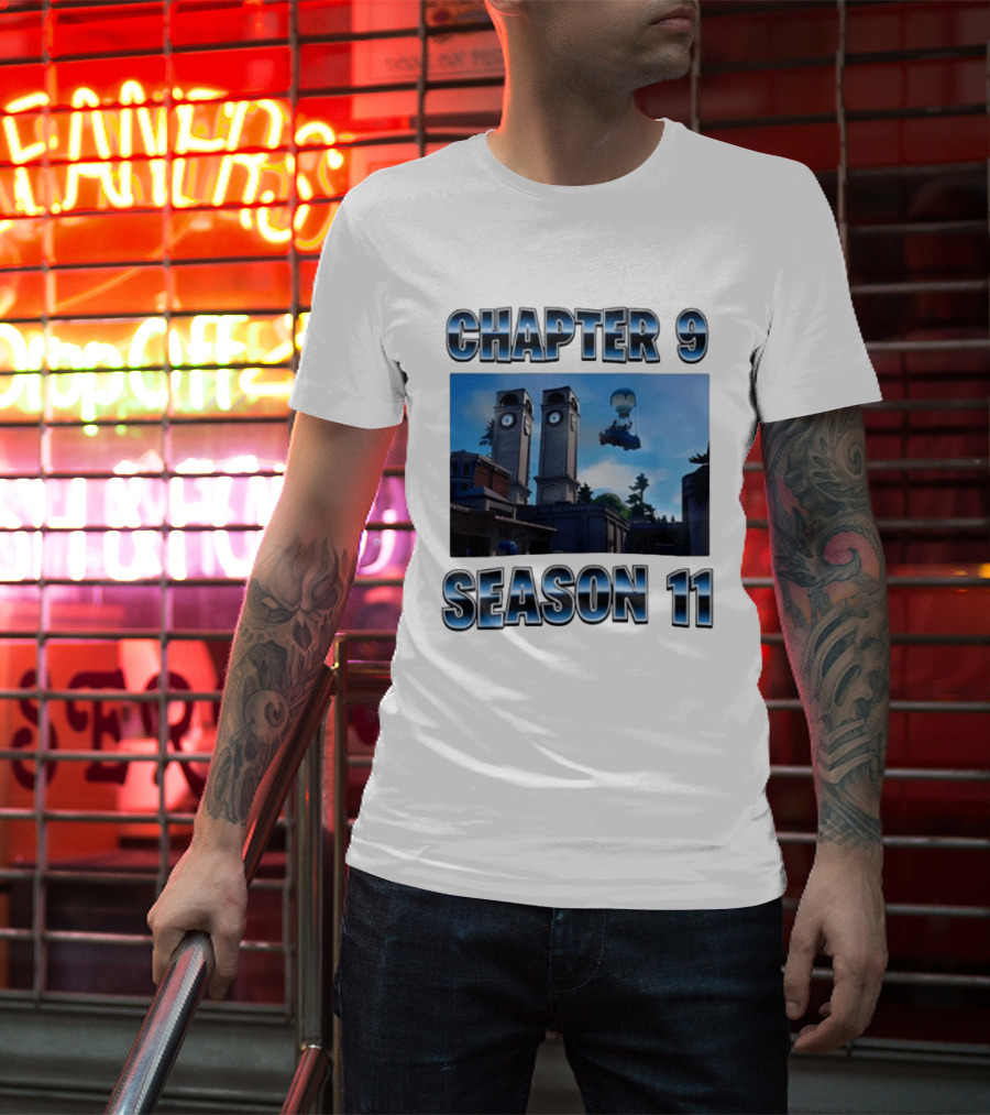 Chapter 9 Season 11 Tower Scene Floating Bus T-Shirt