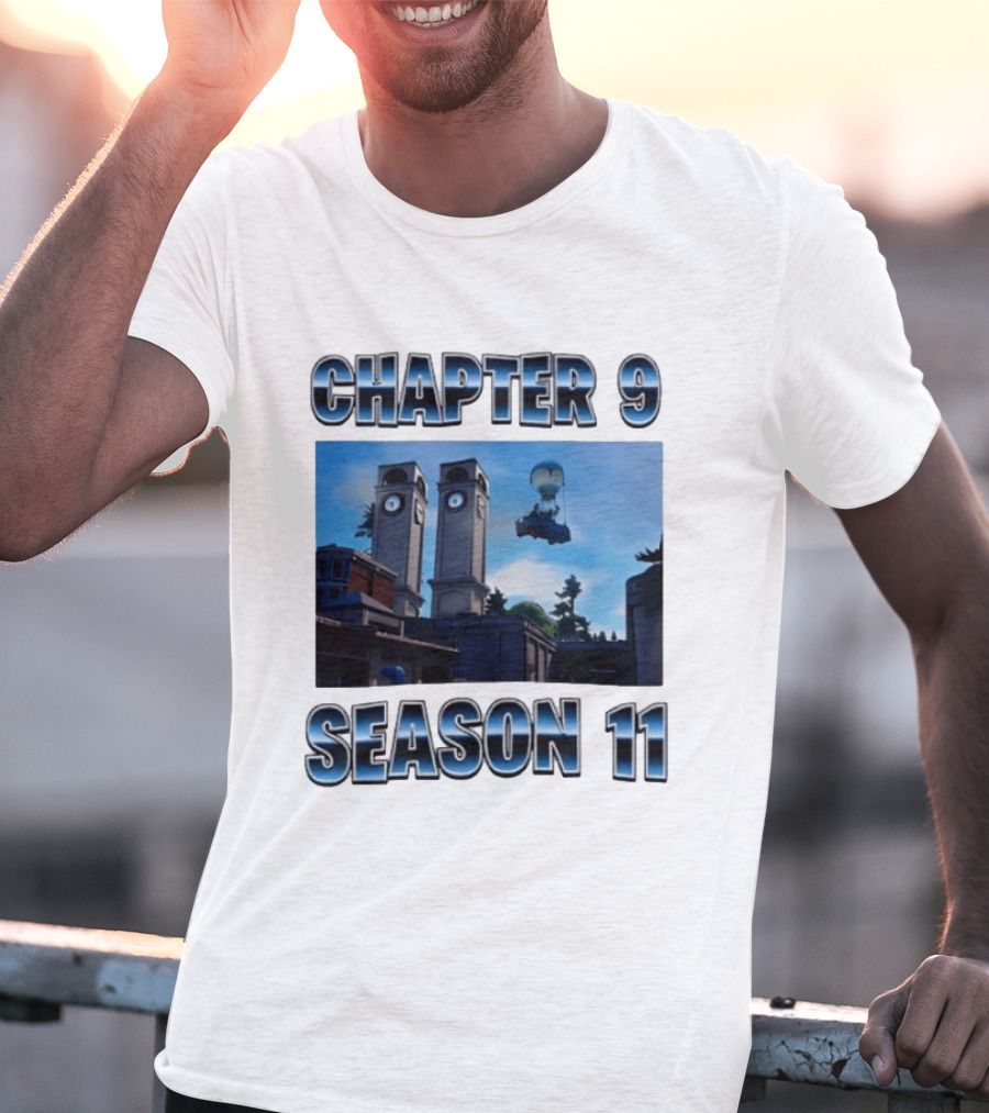 Chapter 9 Season 11 Tower Scene Floating Bus T-Shirt