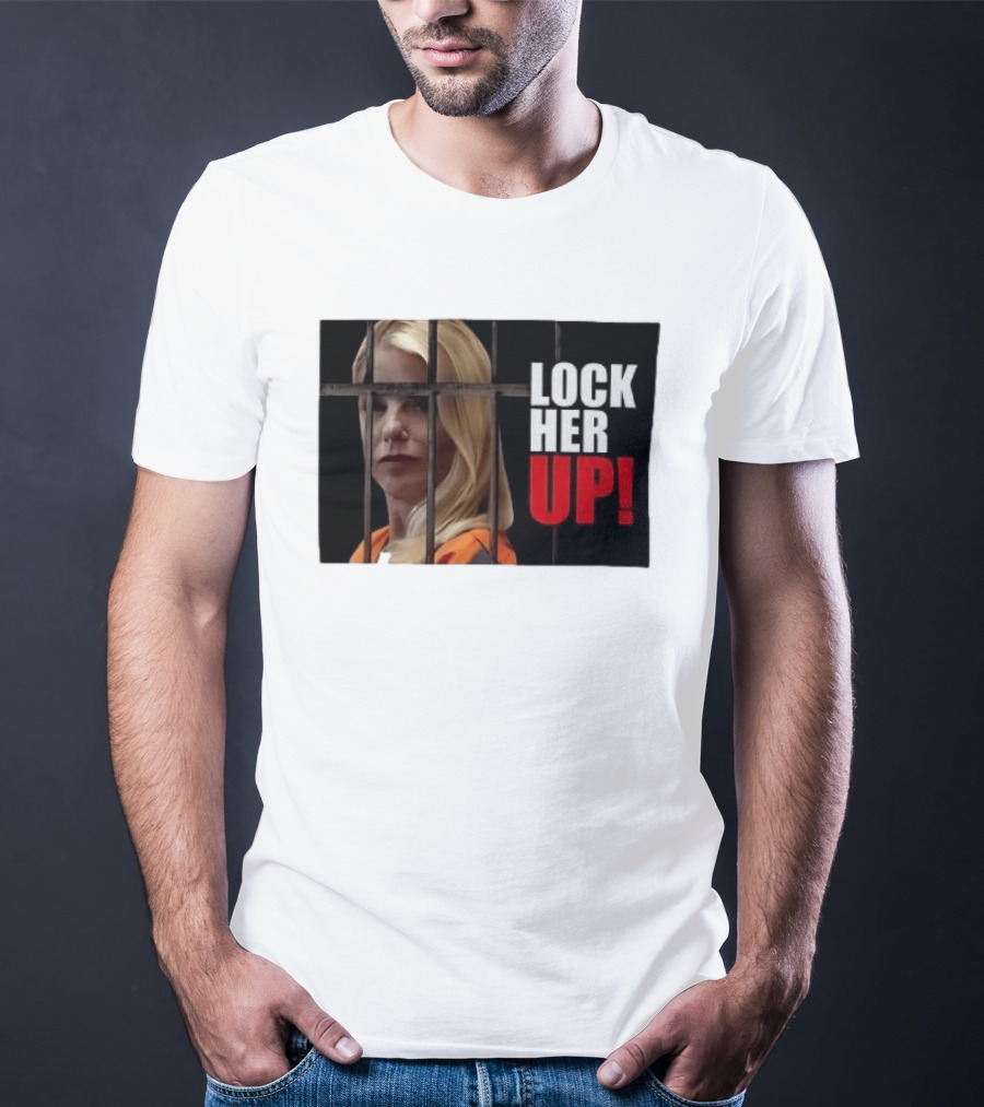 Pam Bondi Lock Her Up Prison Bars Image T-Shirt
