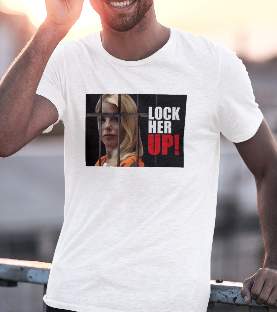 Pam Bondi Lock Her Up Prison Bars Image T-Shirt