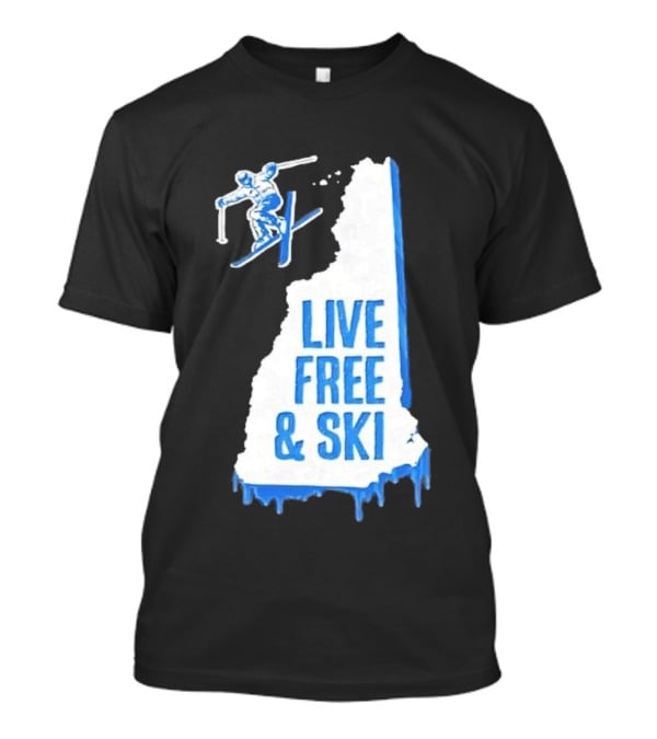 New Hampshire Live Free & Ski Winter Adventure Skiing T-Shirt