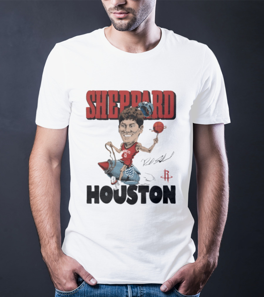 Houston Rockets Sheppard Cartoon Character Rocket T-Shirt