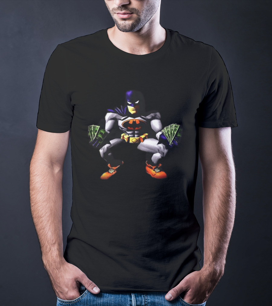 Batman Crouching With Cash And Orange Shoes T-Shirt