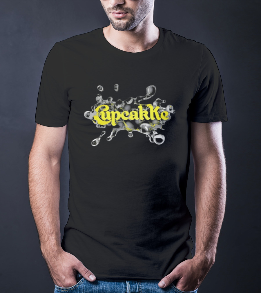 CupcakKe Splash Text Yellow On Metallic Black And Silver Bubble T-Shirt
