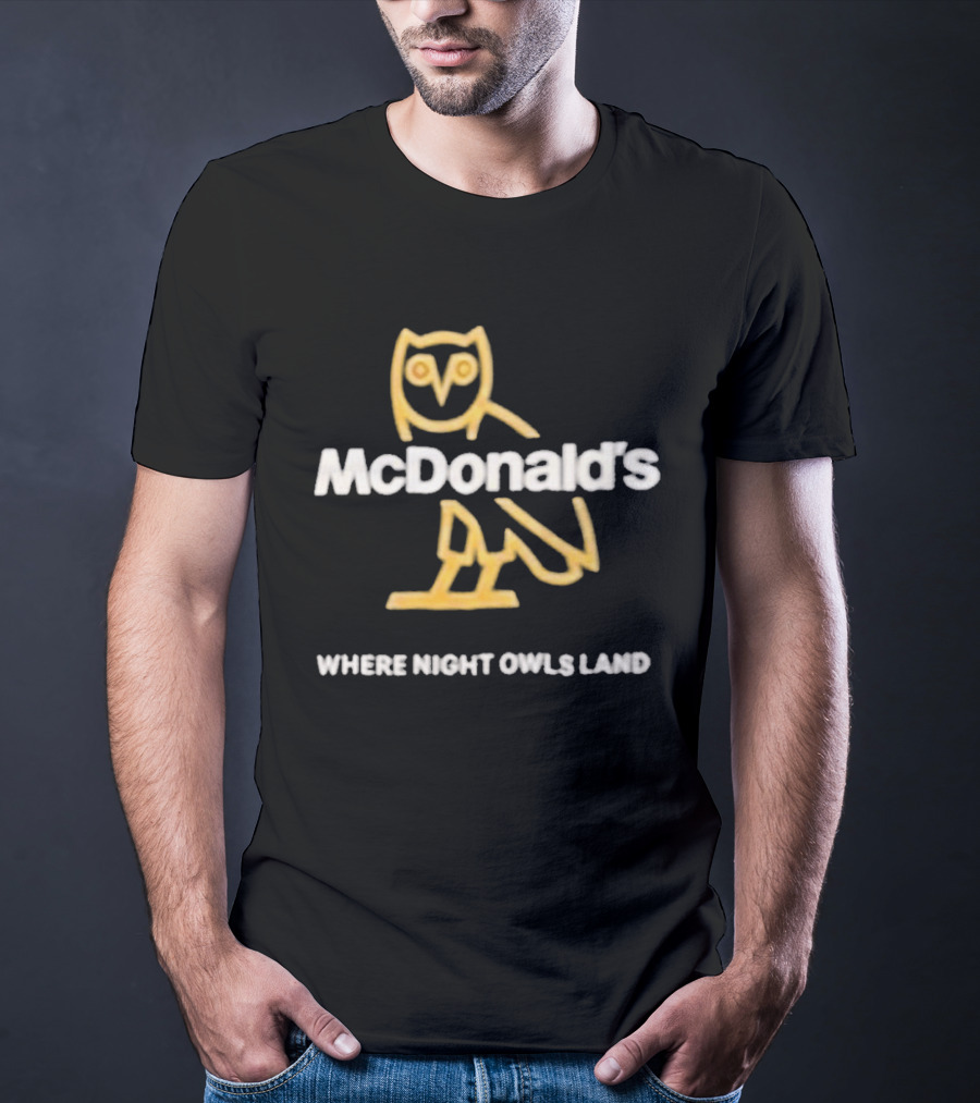 Drake X McDonald's Owl Where Night Owls Land Collaboration T-Shirt