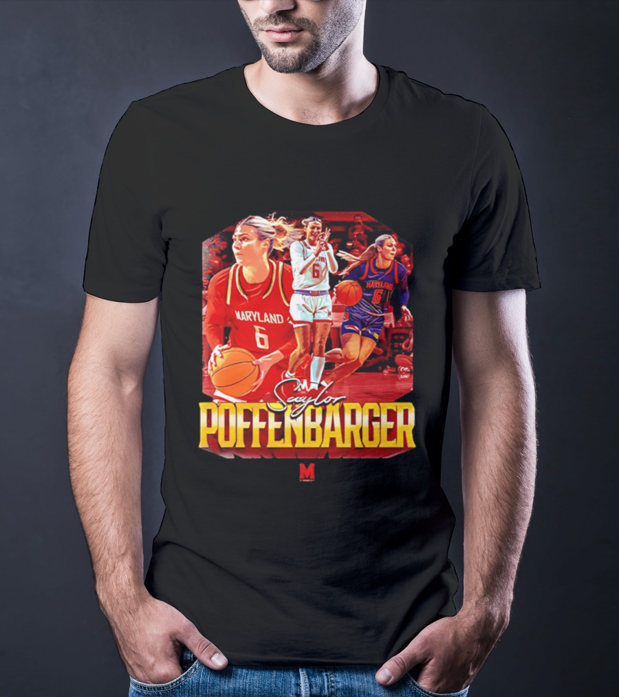 Saylor Poffenbarger Maryland Basketball Player 6 Collage T-Shirt