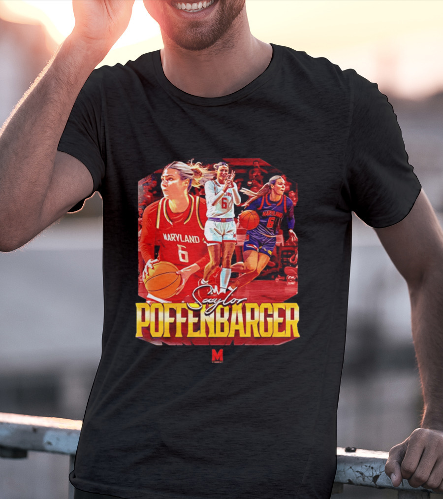 Saylor Poffenbarger Maryland Basketball Player 6 Collage T-Shirt