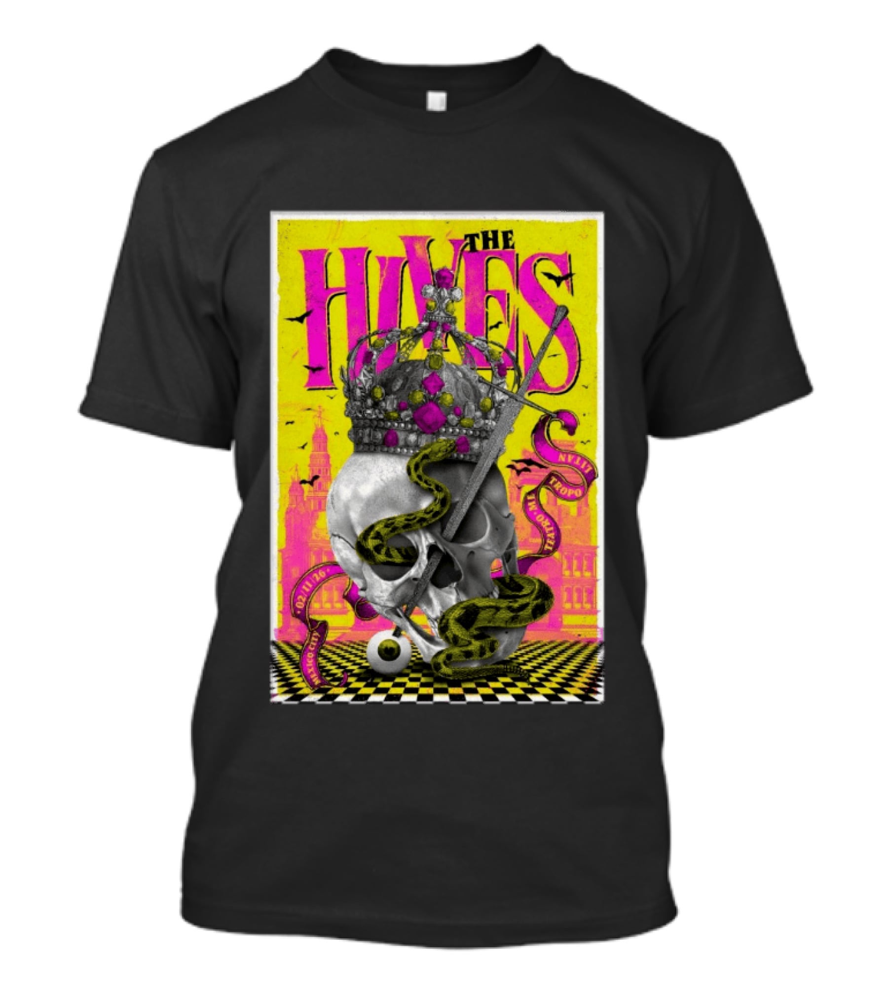 The Hives Teatro Metropolitán Mexico Feb 11 2026 Skull Crown Snake T-Shirt