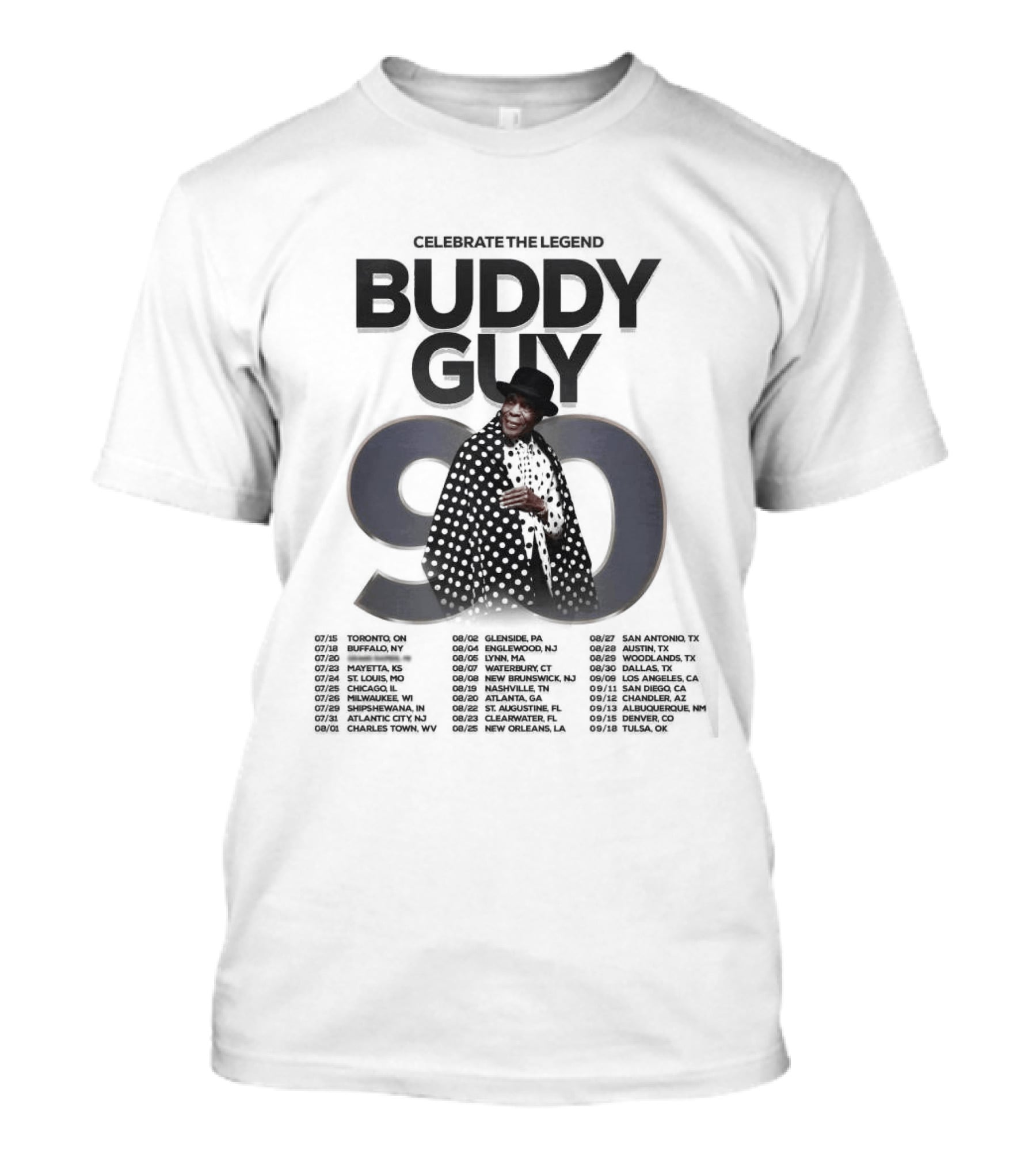 Buddy Guy 90 Celebrate The Legend North America Tour 2026 Schedule Dates T-Shirt