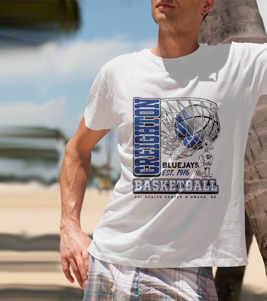 Creighton Bluejays Basketball Est 1916 CHI Health Center Omaha Nebraska T-Shirt