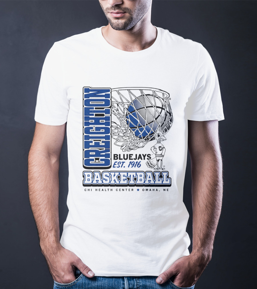 Creighton Bluejays Basketball Est 1916 CHI Health Center Omaha Nebraska T-Shirt