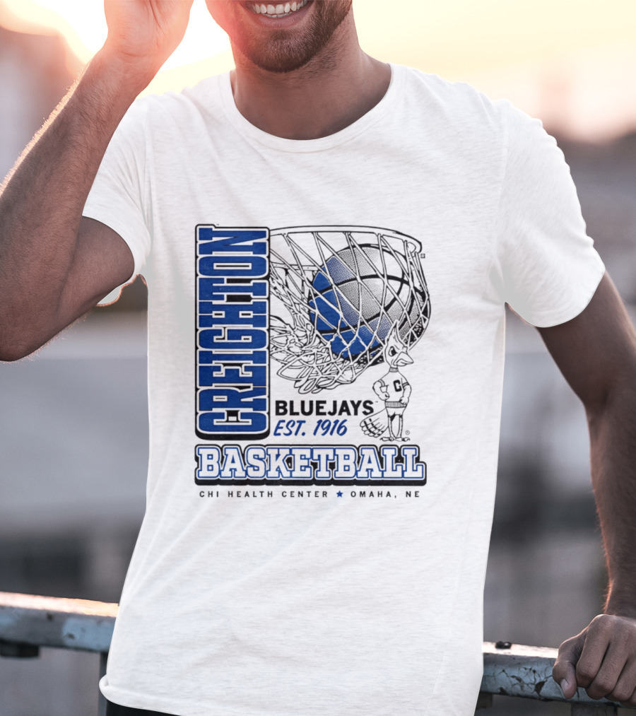 Creighton Bluejays Basketball Est 1916 CHI Health Center Omaha Nebraska T-Shirt