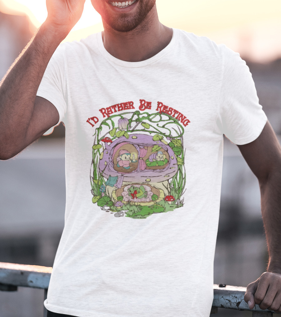I'd Rather Be Resting Mushroom House Cozy Creatures T-Shirt