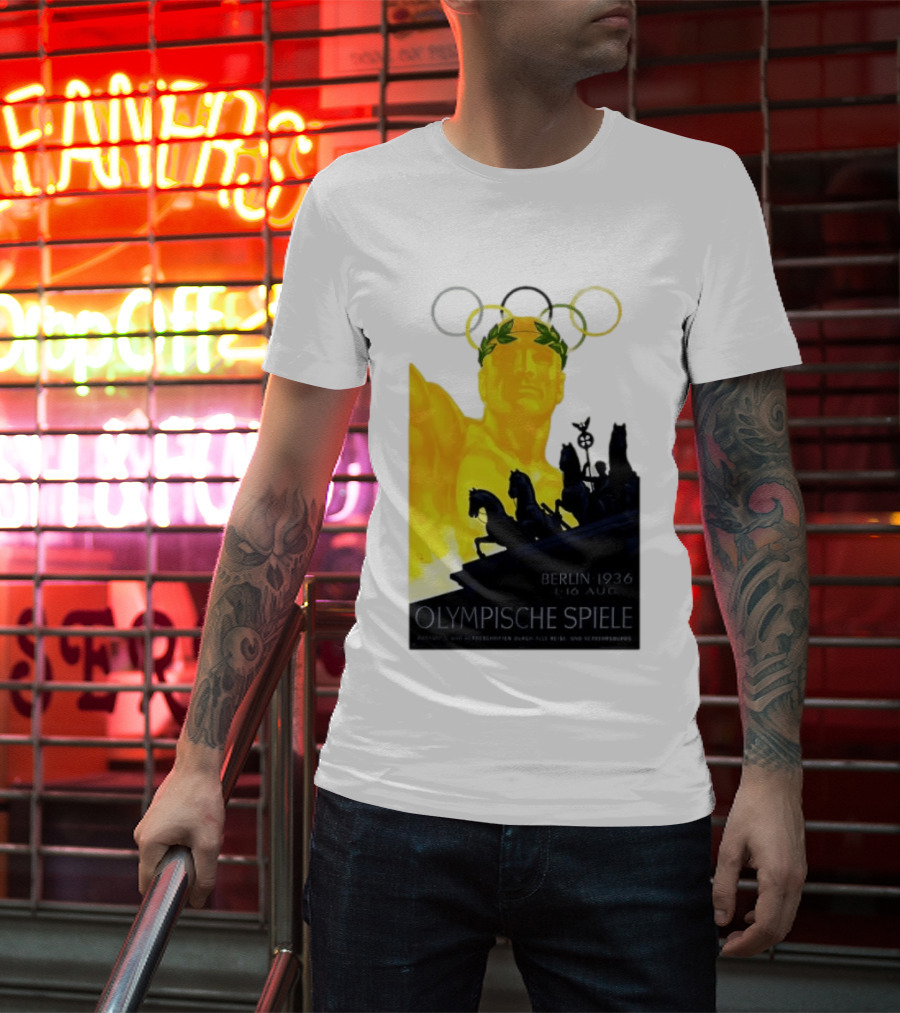 Berlin 1936 1 16 Aug Olympische Spiele Olympische Ringe Quadriga T-Shirt