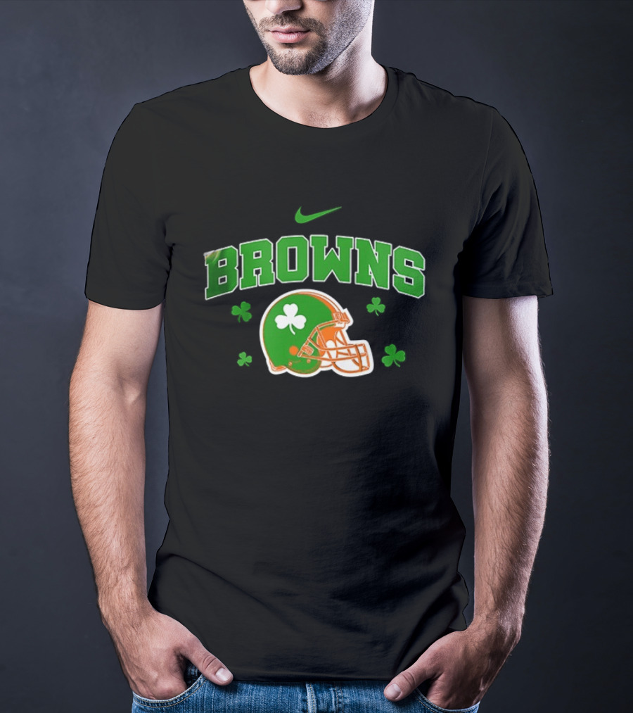 Browns Irish Inspired Football Shamrock Theme Nike T-Shirt