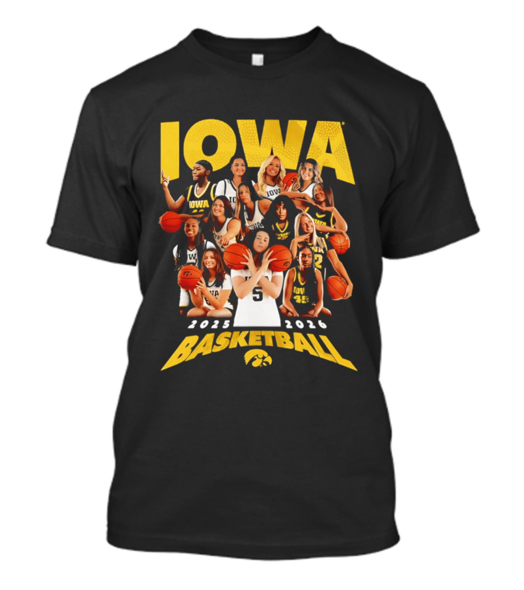 Iowa Women's Basketball Team 2025 2026 Collage T-Shirt