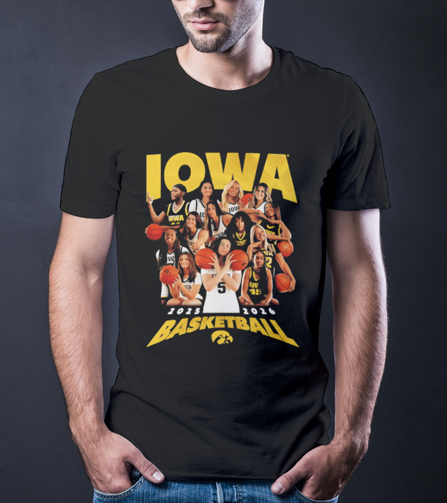 Iowa Women's Basketball Team 2025 2026 Collage T-Shirt