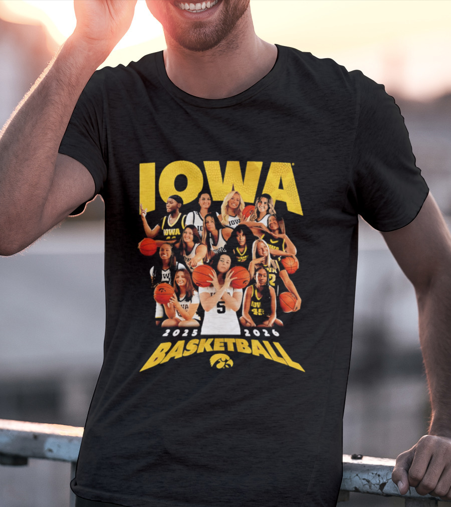 Iowa Women's Basketball Team 2025 2026 Collage T-Shirt
