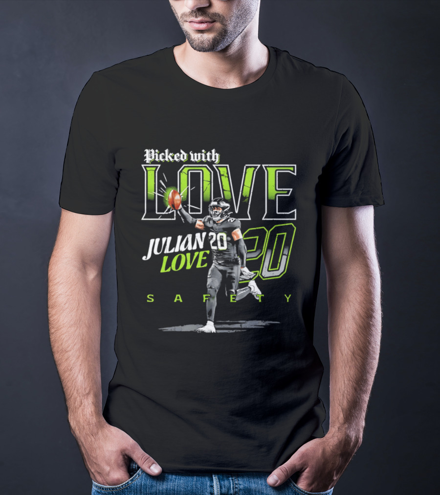 Picked With Love Julian Love 20 Seattle Safety T-Shirt