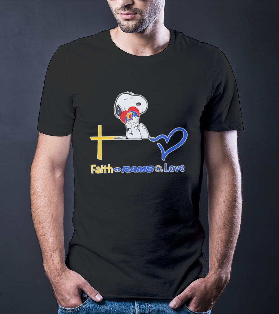 Faith Rams Love Snoopy Peanuts Los Angeles T-Shirt