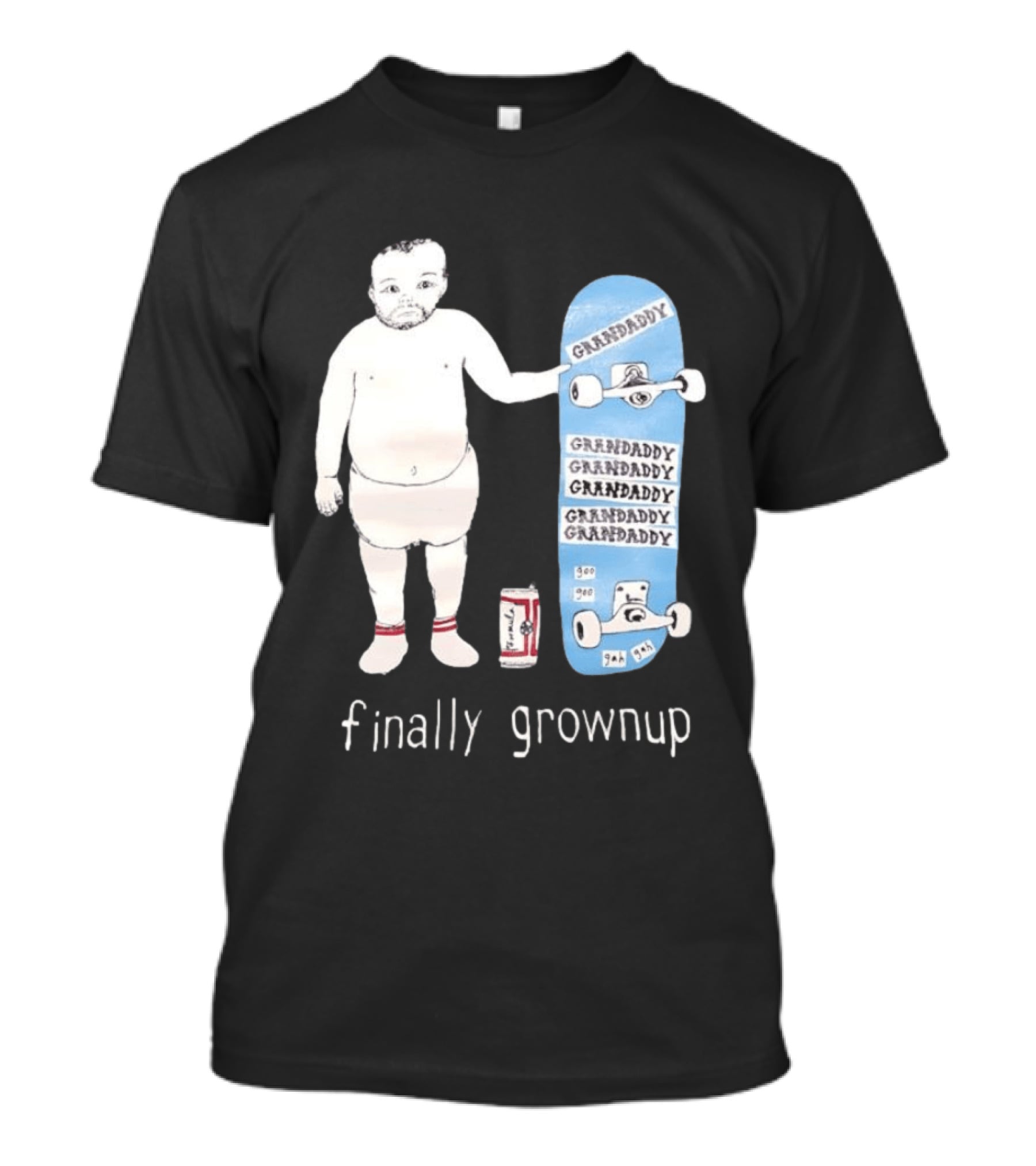 Finally Grownup Granddaddy Skateboard Beer Can T-Shirt