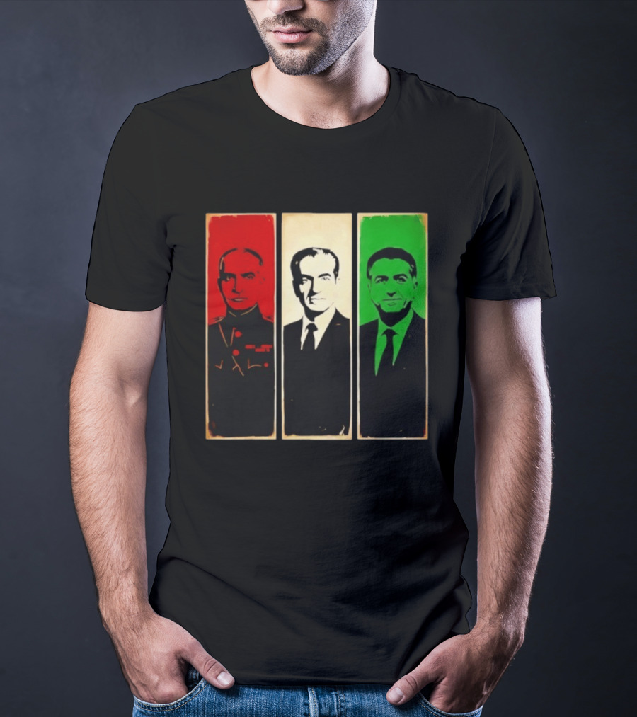 Pahlavi Kings Of Iran Reza Mohammad Reza Iran Flag T-Shirt