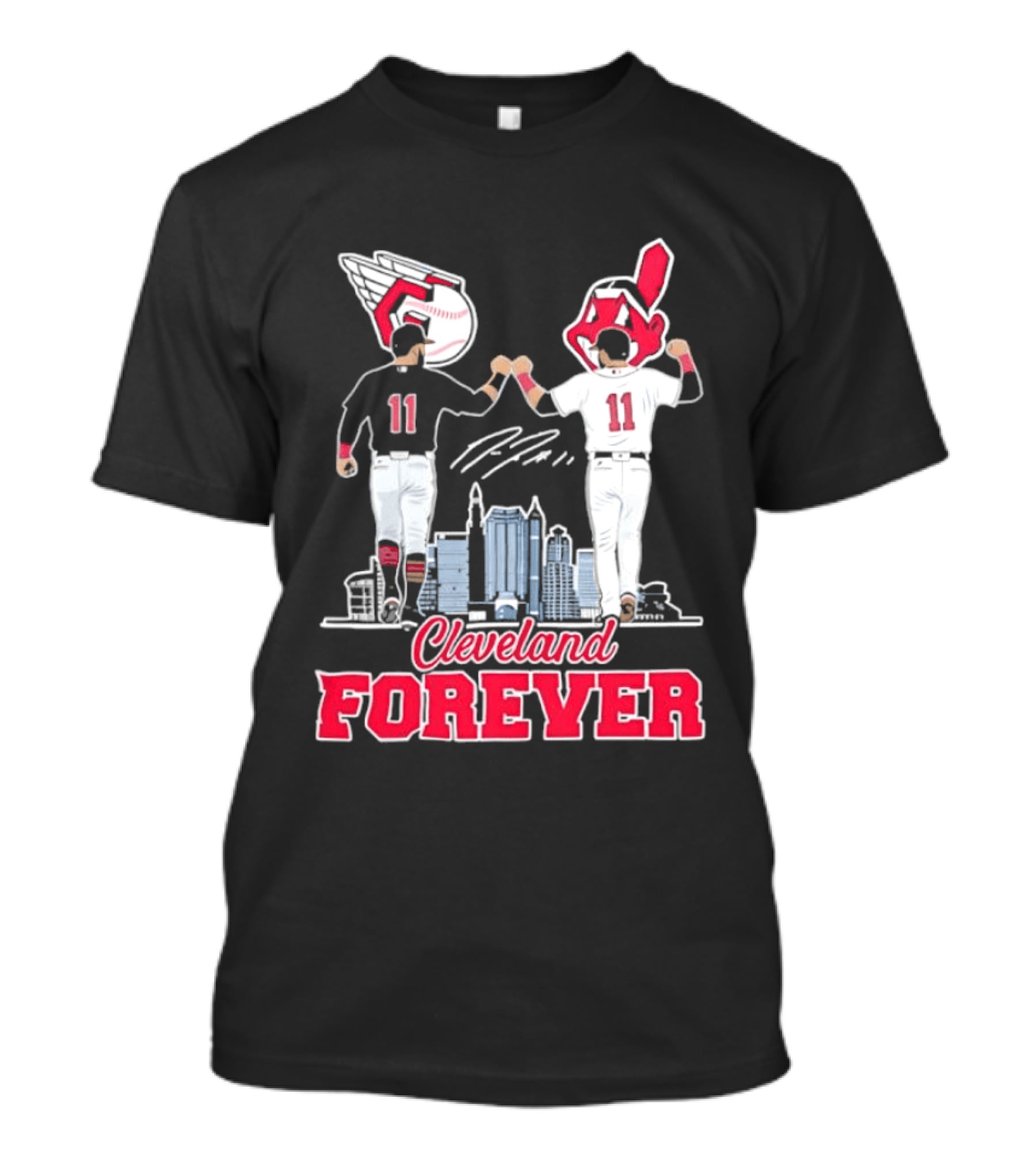 Cleveland Forever Baseball Guardians Indians Heritage Skyline Legends T-Shirt