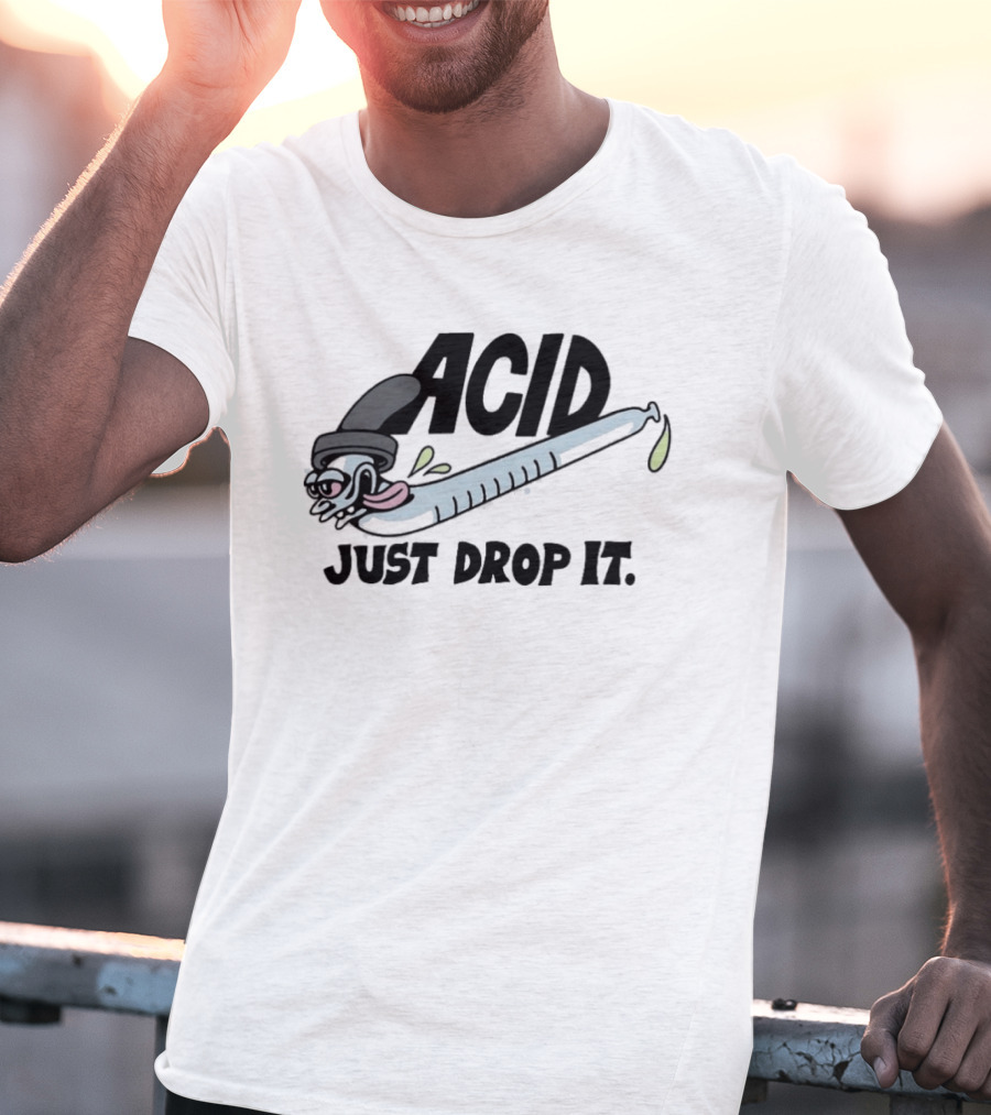 Acid Just Drop It Cartoon Worm T-Shirt
