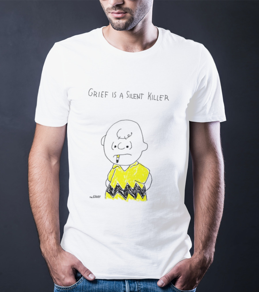 Charlie Brown Grief Is A Silent Killer Peanuts Humor Comic Strip T-Shirt