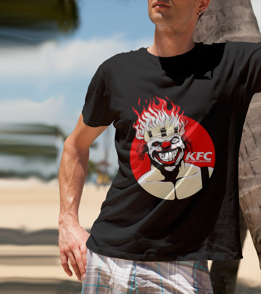 KFC Killer Clown Flaming Hair Grinning Face T-Shirt