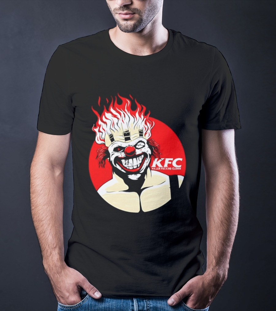 KFC Killer Clown Flaming Hair Grinning Face T-Shirt