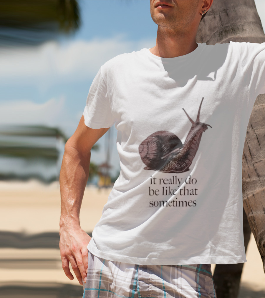 It Really Do Be Like That Sometimes Brown Garden Snail Mood T-Shirt