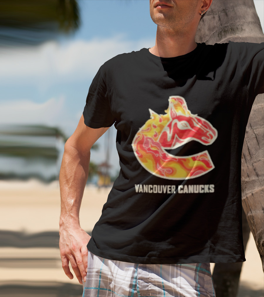 Vancouver Canucks Lunar New Year 2026 Horse Flaming T-Shirt