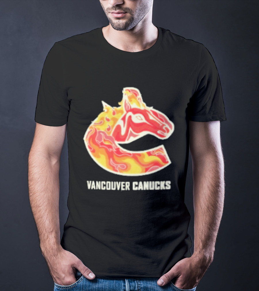 Vancouver Canucks Lunar New Year 2026 Horse Flaming T-Shirt