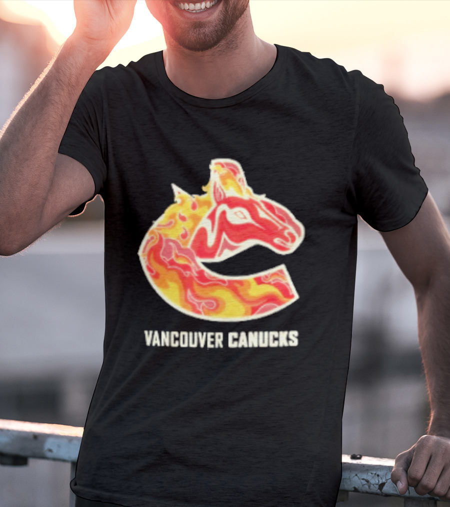 Vancouver Canucks Lunar New Year 2026 Horse Flaming T-Shirt