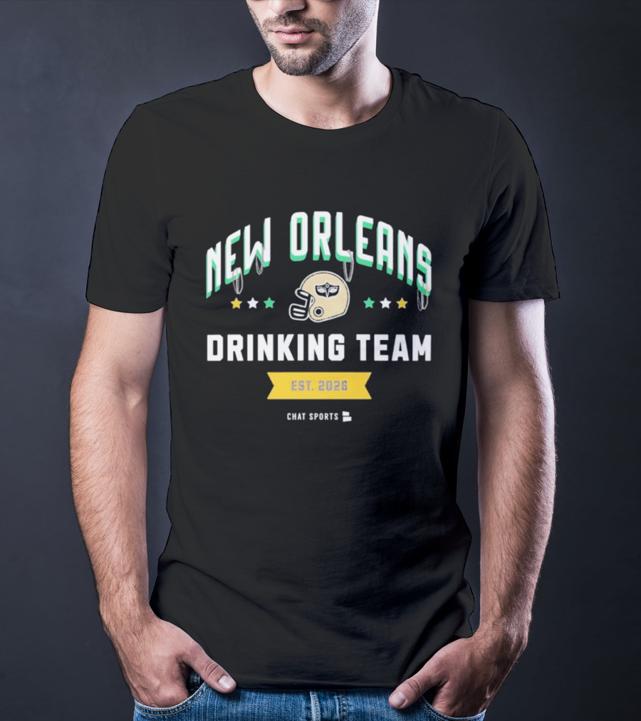 New Orleans Drinking Team Est 2020 Chat Sports Football Helmet Stars T-Shirt