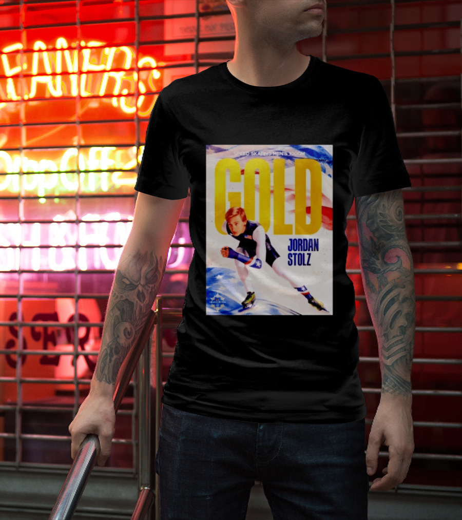 Speed Skating Men's 1000m Gold Jordan Stolz Milan Cortina 2026 T-Shirt