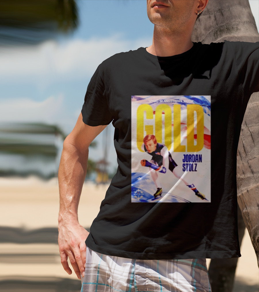 Speed Skating Men's 1000m Gold Jordan Stolz Milan Cortina 2026 T-Shirt