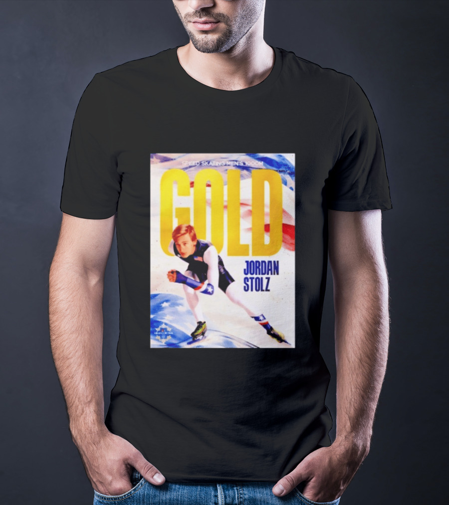Speed Skating Men's 1000m Gold Jordan Stolz Milan Cortina 2026 T-Shirt