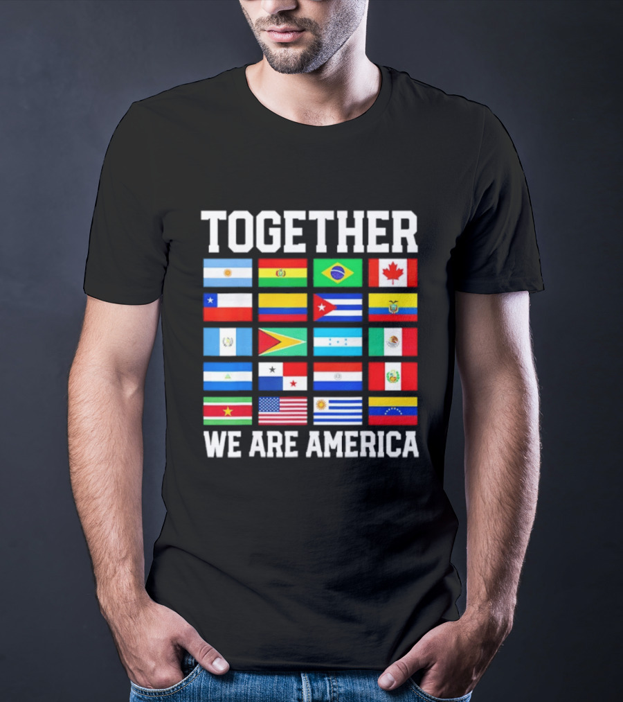 Together Flags Of America Unity Patriotic Display T-Shirt