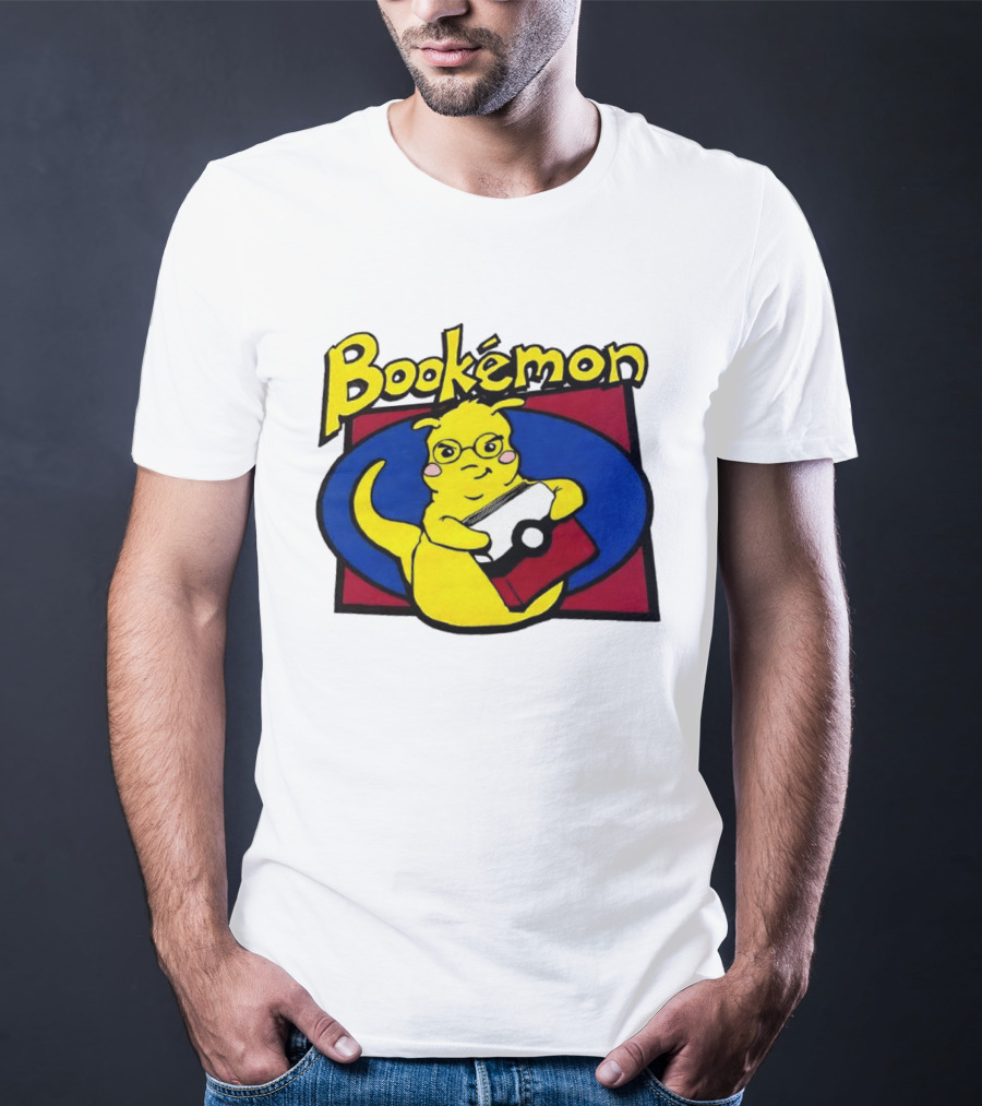 Bookemon Pikachu With Book And Pokeball T-Shirt