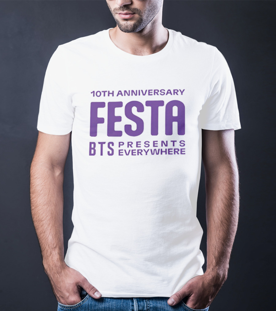 10th Anniversary BTS Festa Presents Everywhere T-Shirt