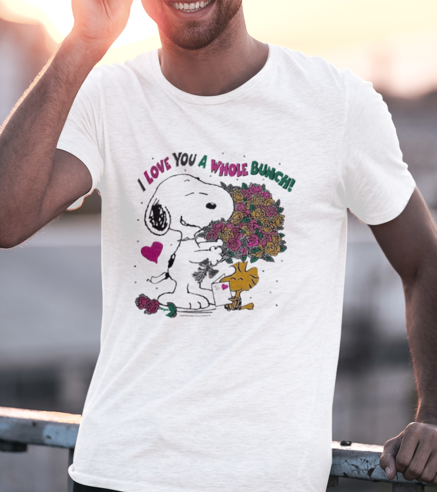 Snoopy I Love You A Whole Bunch Bouquet For Woodstock T-Shirt