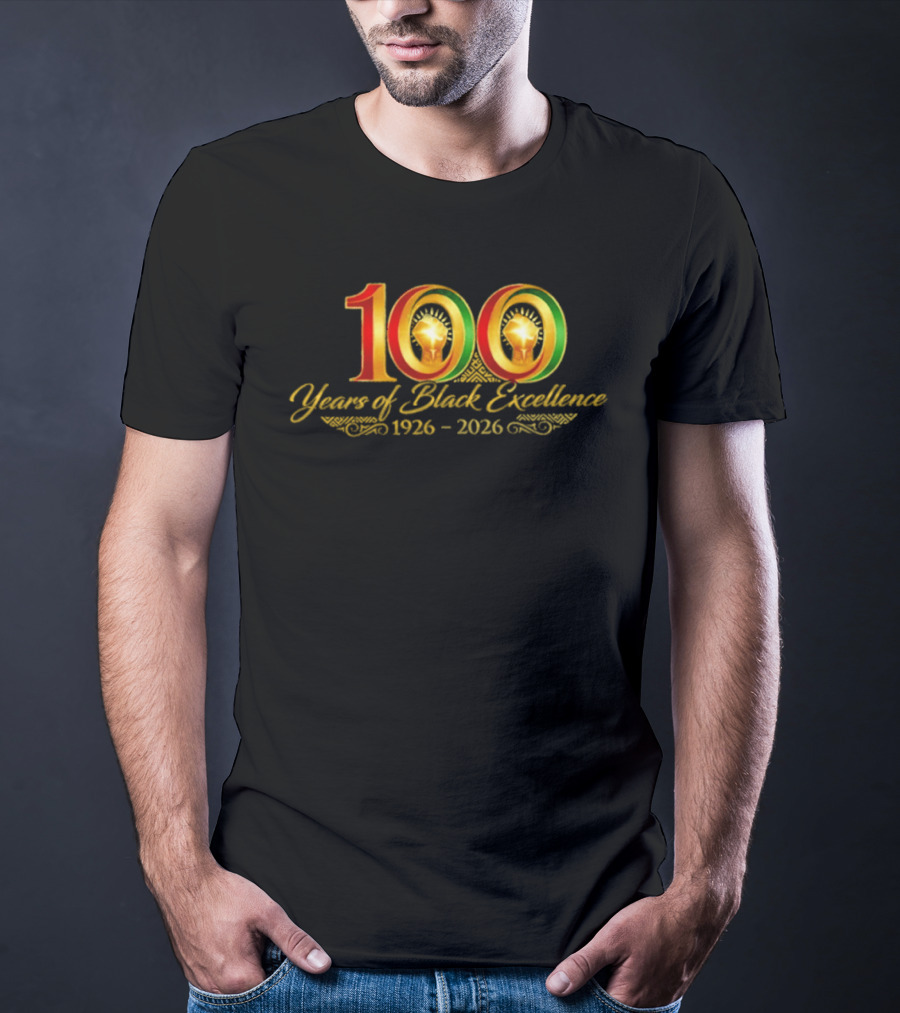 100 Years Of Black Excellence 1926 2026 Celebration Of Heritage T-Shirt