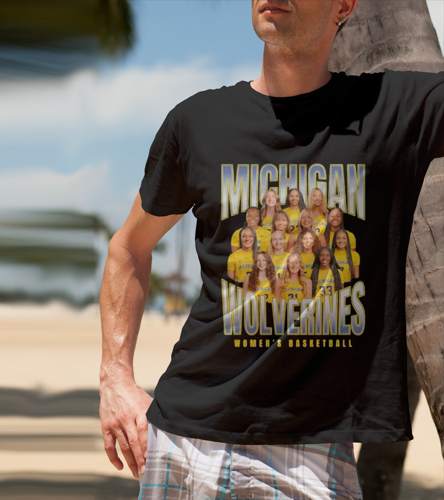 Michigan Wolverines Women's Basketball Team Photography T-Shirt