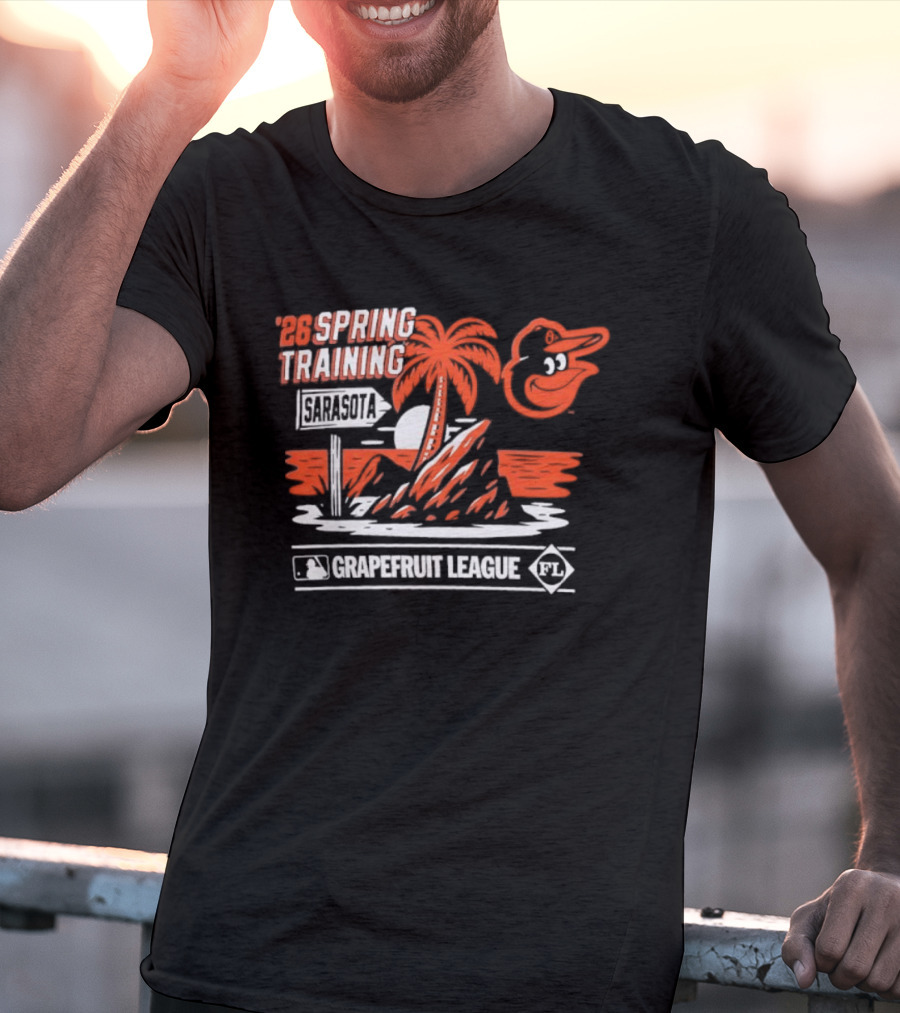 2026 Spring Training Baltimore Orioles Grapefruit League Retro Palm Beach T-Shirt