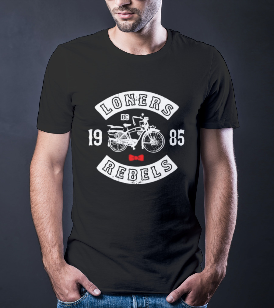 Loners Rebels 1985 Bicycle Club Vintage Motorcycle Red Bowtie T-Shirt